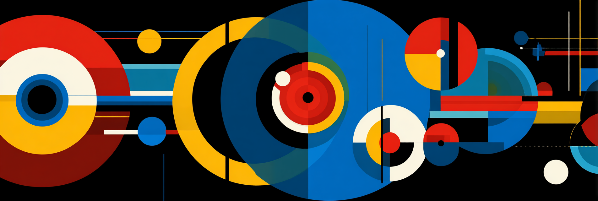 Lebendige Abstrakte Grafik Mit Kreisen Und Linien | Bauhaus | Stilrichtungen