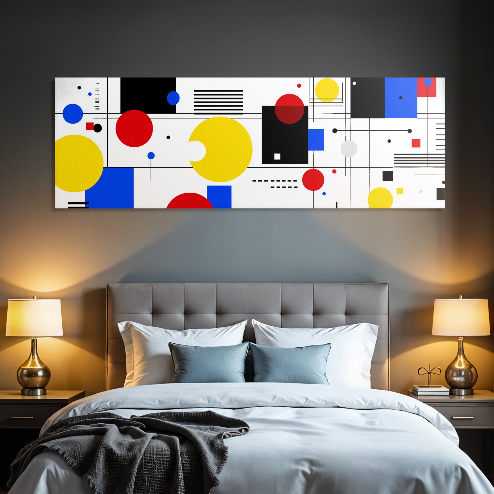 Modernes Abstraktes Design Mit Geometrischen Formen Und Leuchtenden Farben