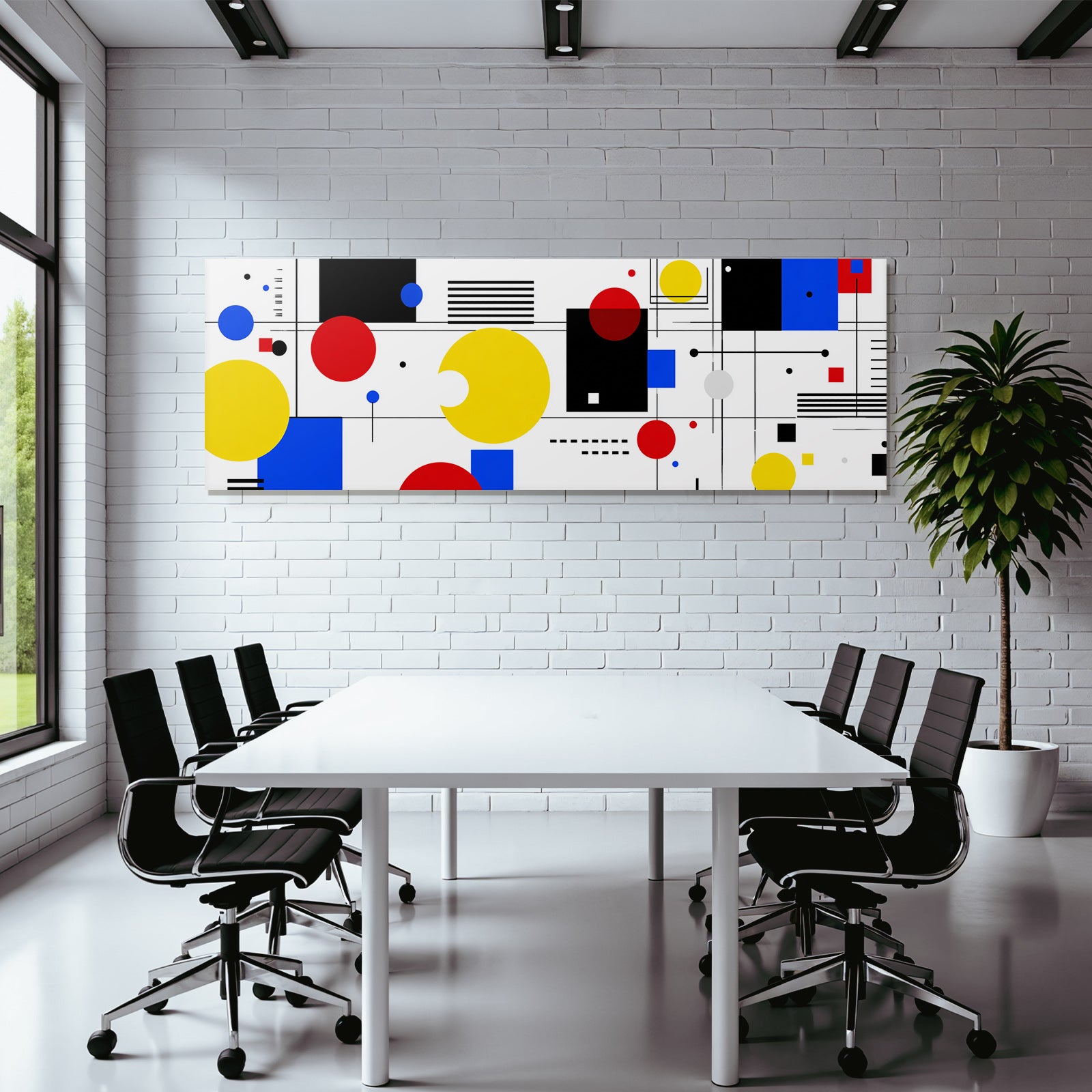 Modernes Abstraktes Design Mit Geometrischen Formen Und Leuchtenden Farben
