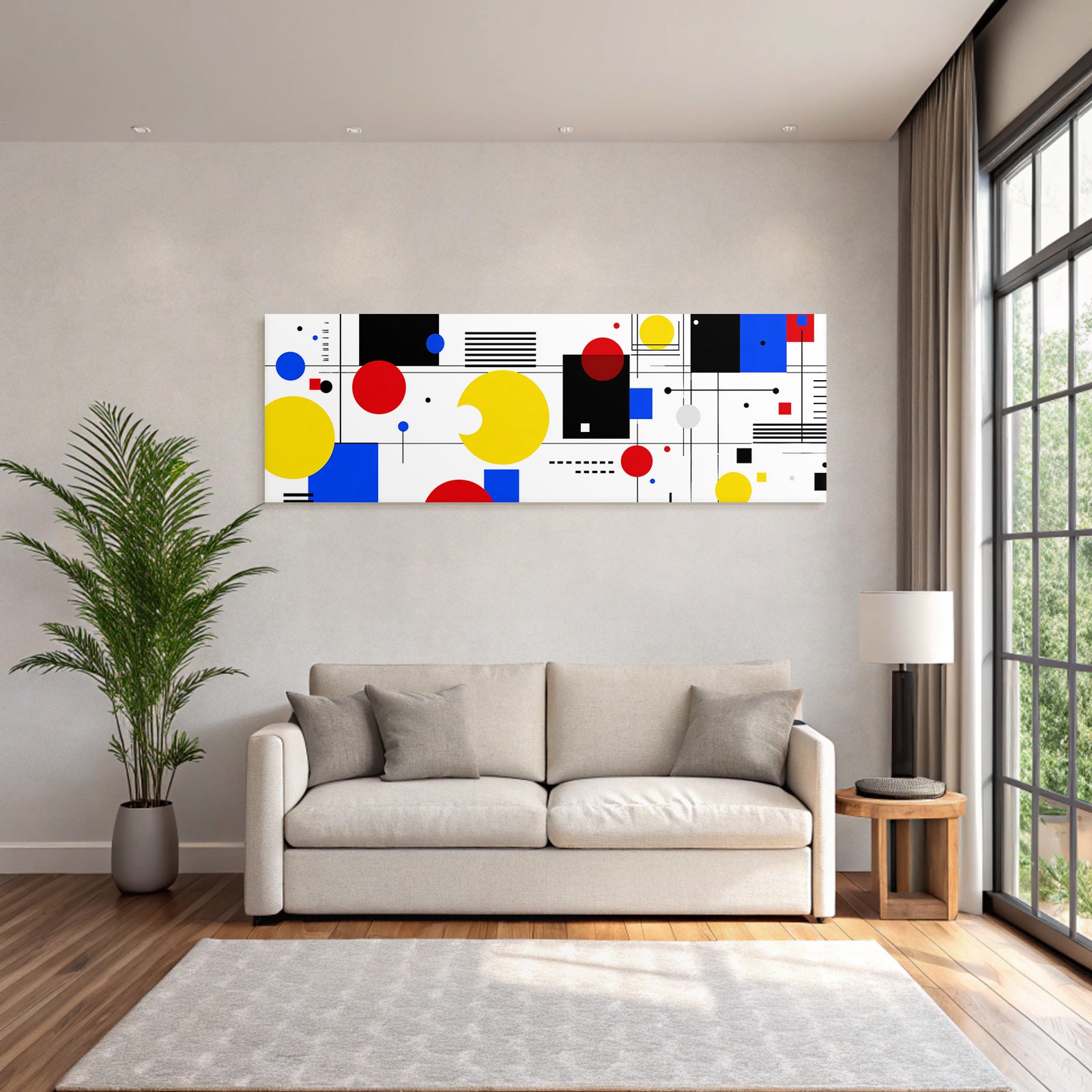 Modernes Abstraktes Design Mit Geometrischen Formen Und Leuchtenden Farben