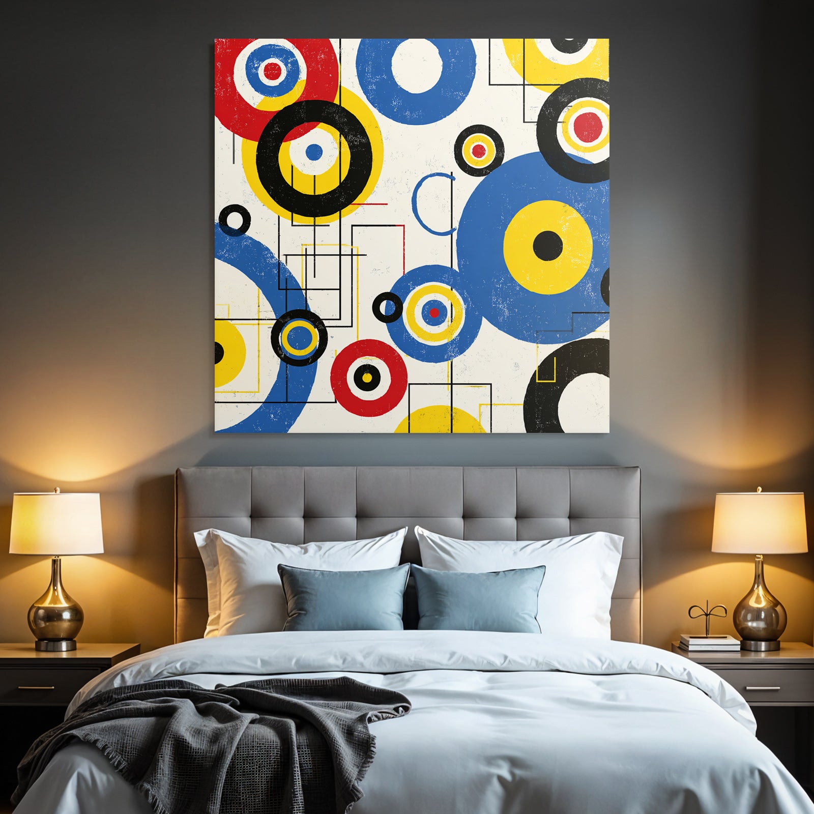 Abstrakte Bunte Kreise Und Geometrische Formen Im Stil
