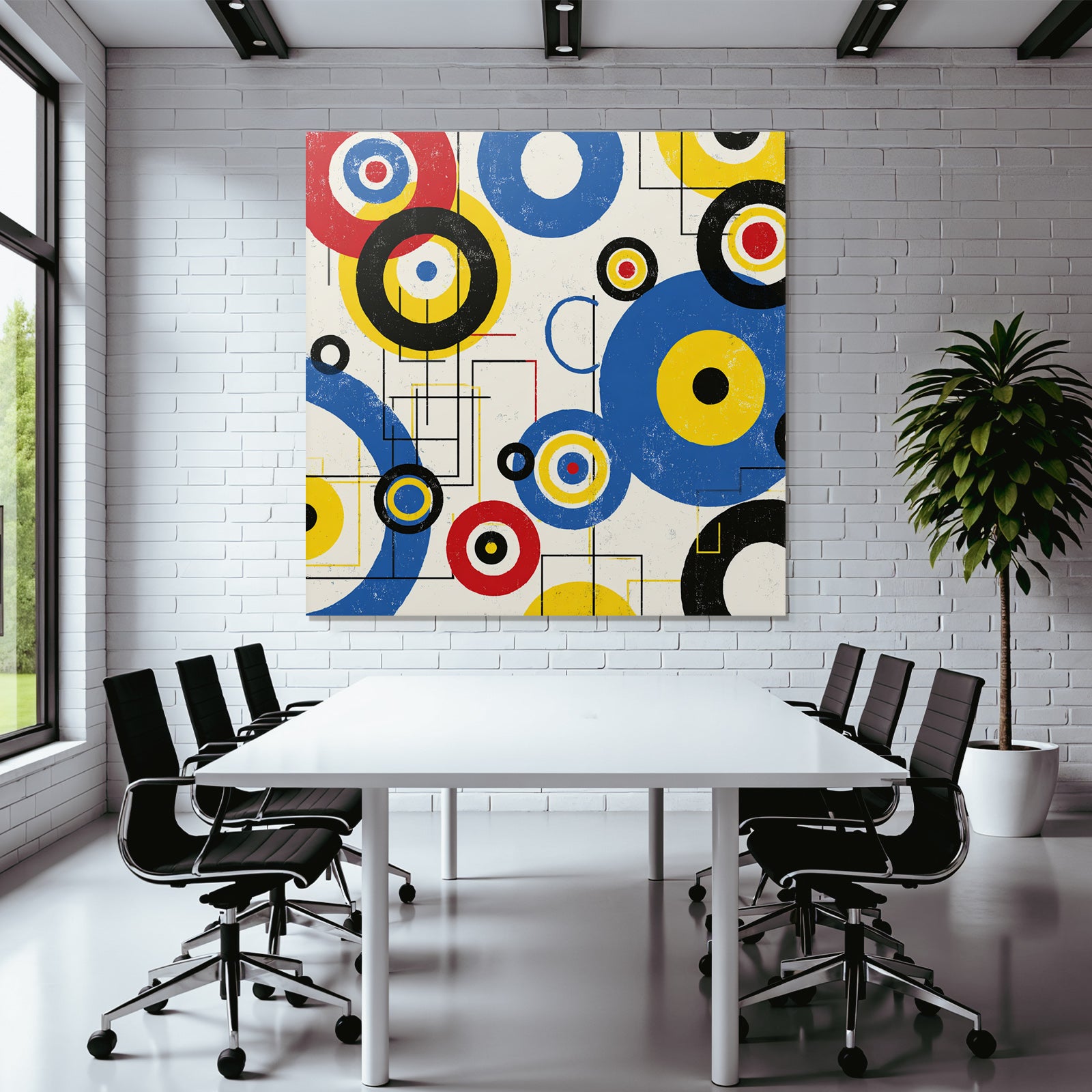 Abstrakte Bunte Kreise Und Geometrische Formen Im Stil