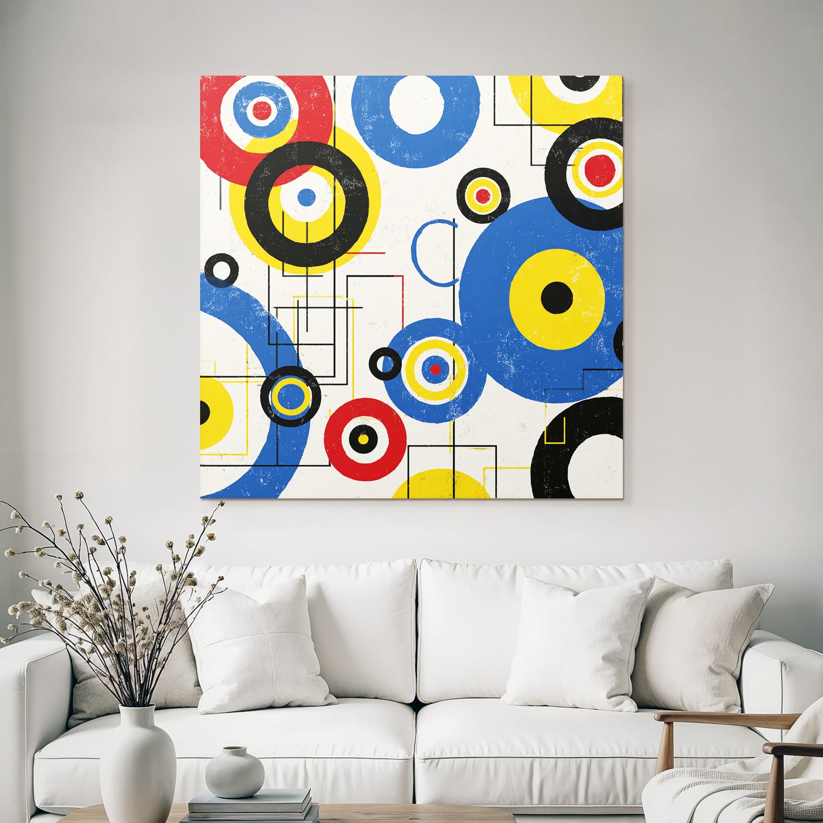 Abstrakte Bunte Kreise Und Geometrische Formen Im Stil