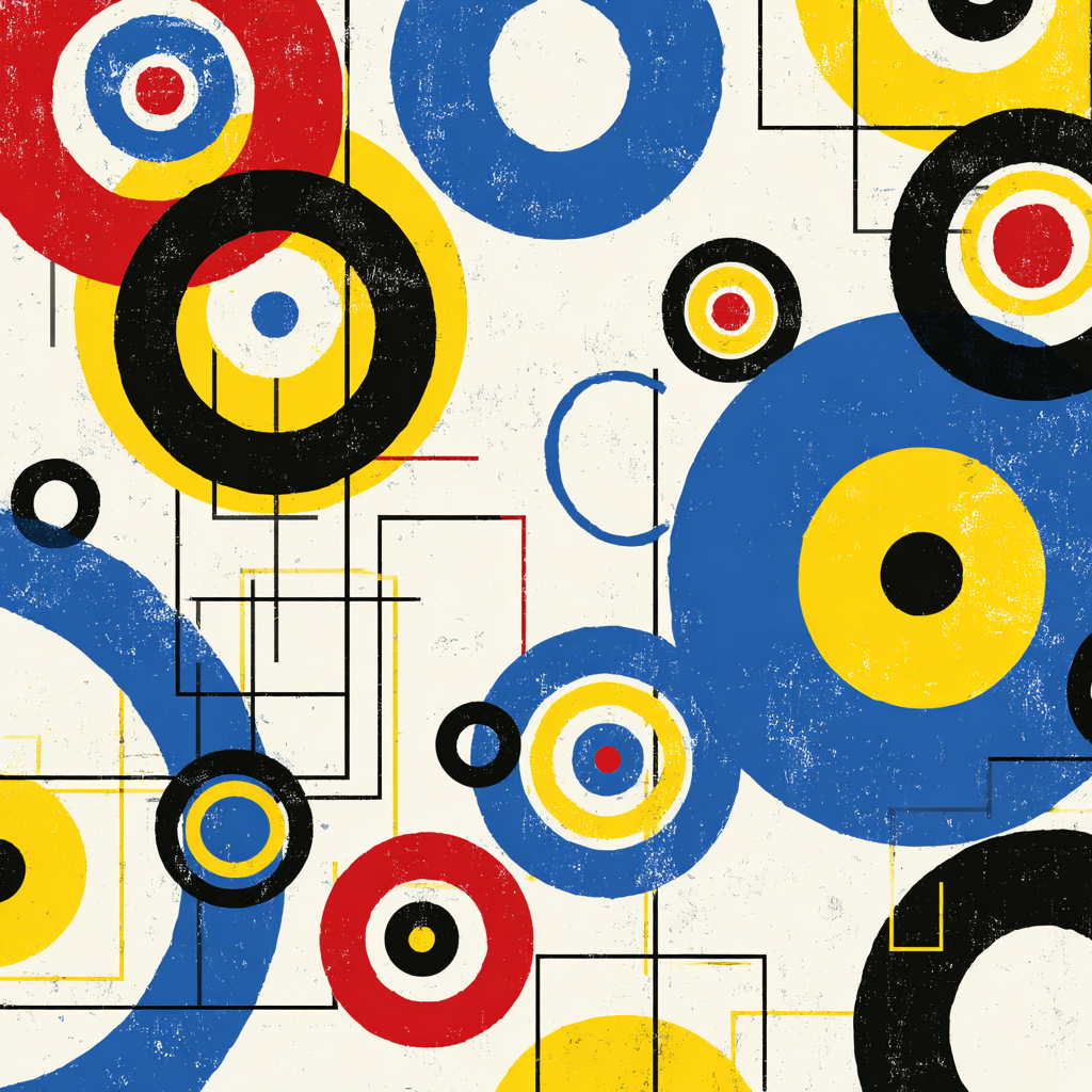 Abstrakte Bunte Kreise Und Geometrische Formen Im Stil | Bauhaus | Stilrichtungen