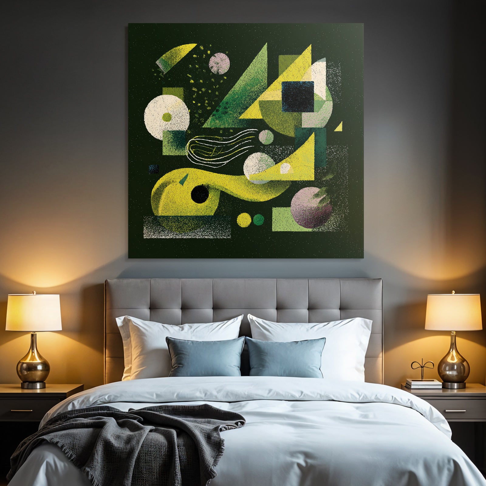 Abstrakte Geometrische Komposition Mit Fliessenden Linien Und Pastelltönen