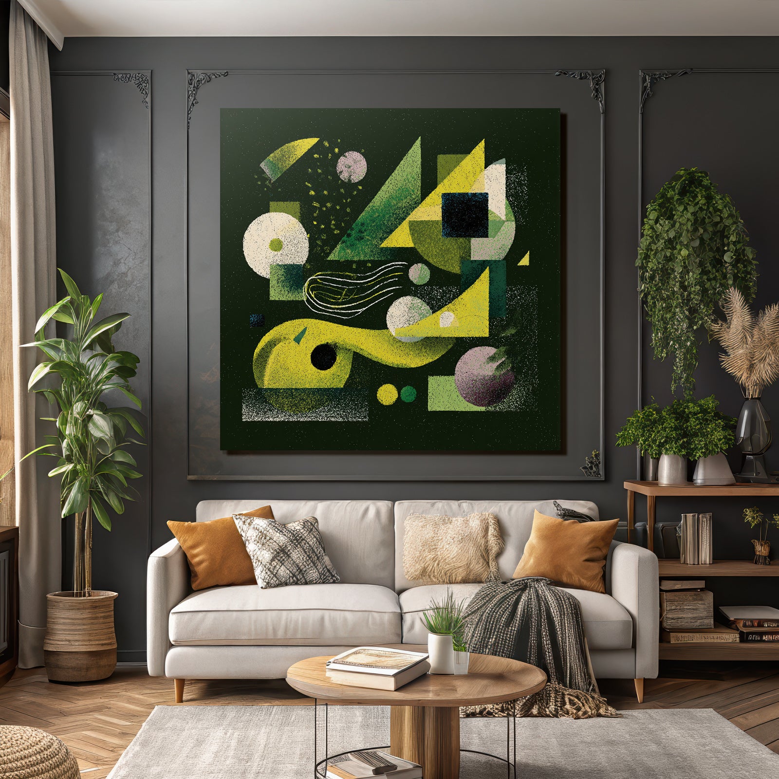 Abstrakte Geometrische Komposition Mit Fliessenden Linien Und Pastelltönen
