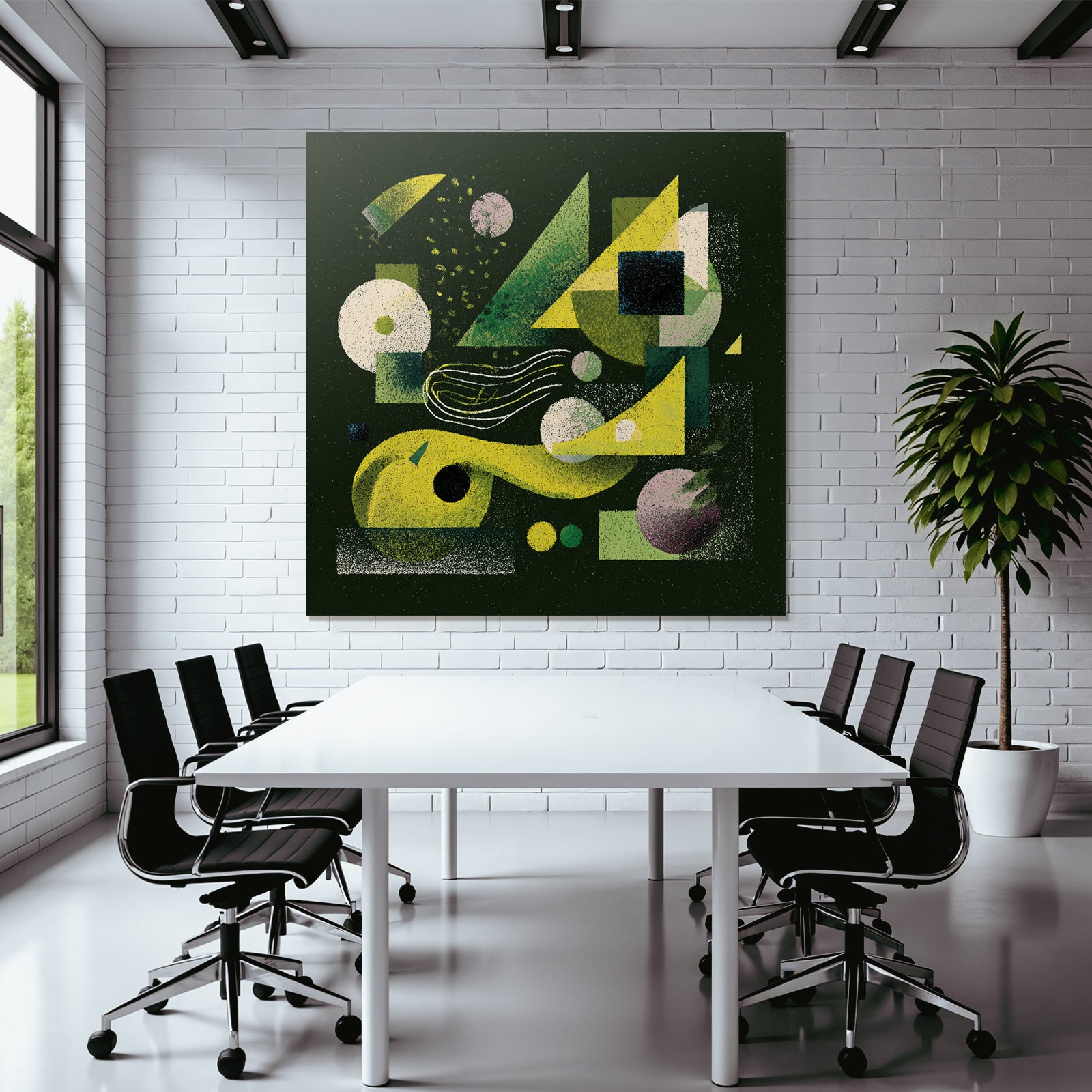 Abstrakte Geometrische Komposition Mit Fliessenden Linien Und Pastelltönen
