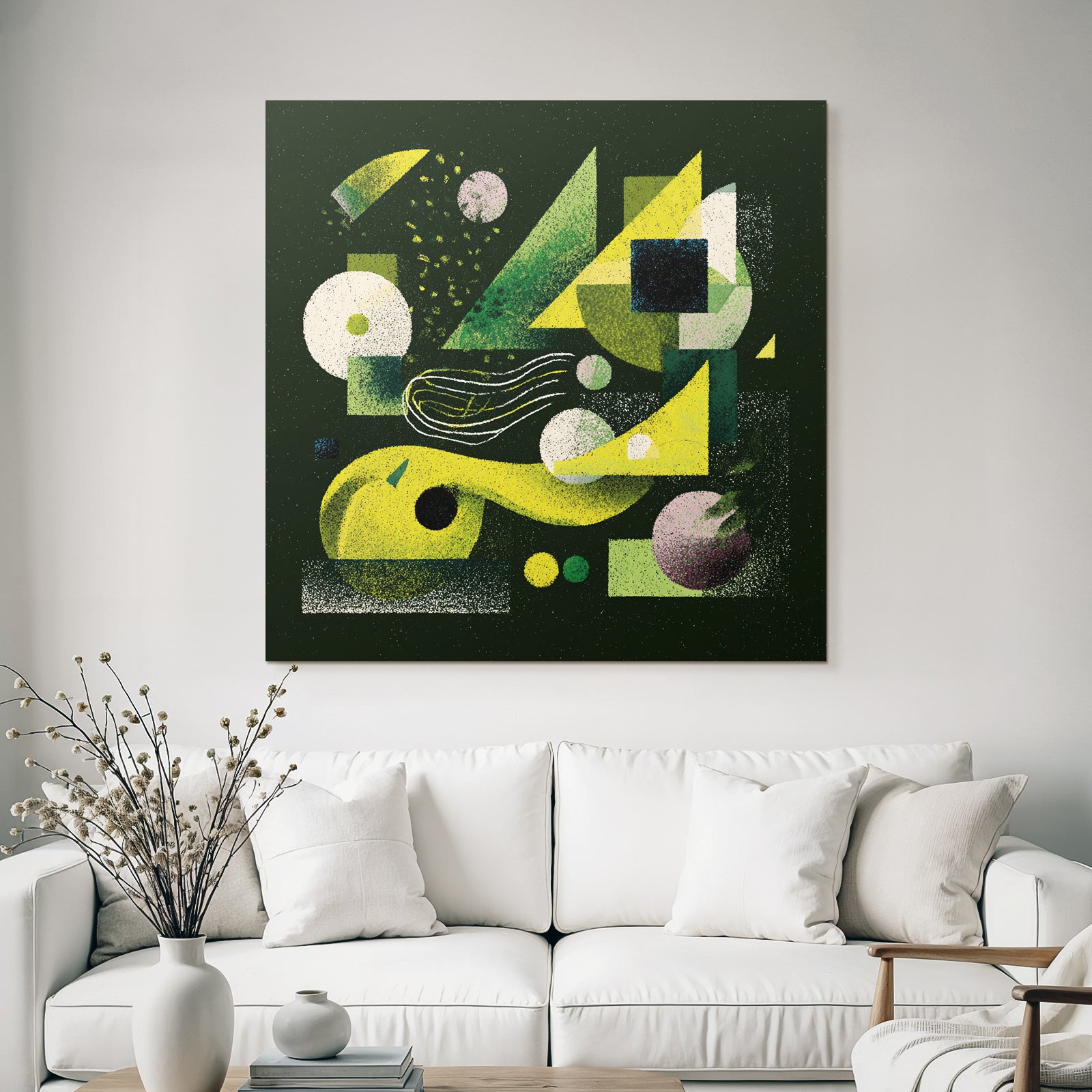 Abstrakte Geometrische Komposition Mit Fliessenden Linien Und Pastelltönen