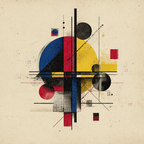 Abstrakte Geometrische Komposition Mit Kreisen Quadraten Linien Und Struktur | Bauhaus | Stilrichtungen