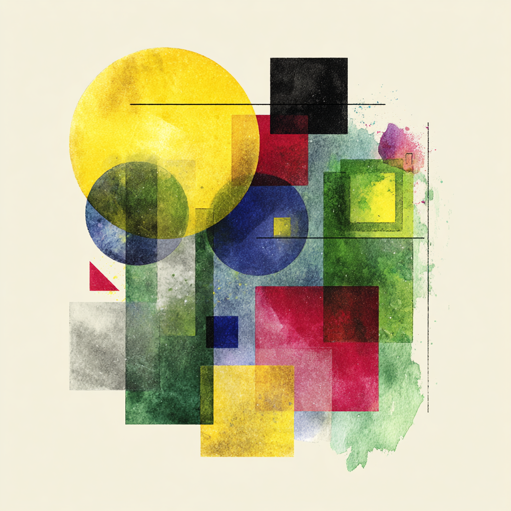 Abstraktes Aquarell Mit Geometrischen Formen | Bauhaus | Stilrichtungen
