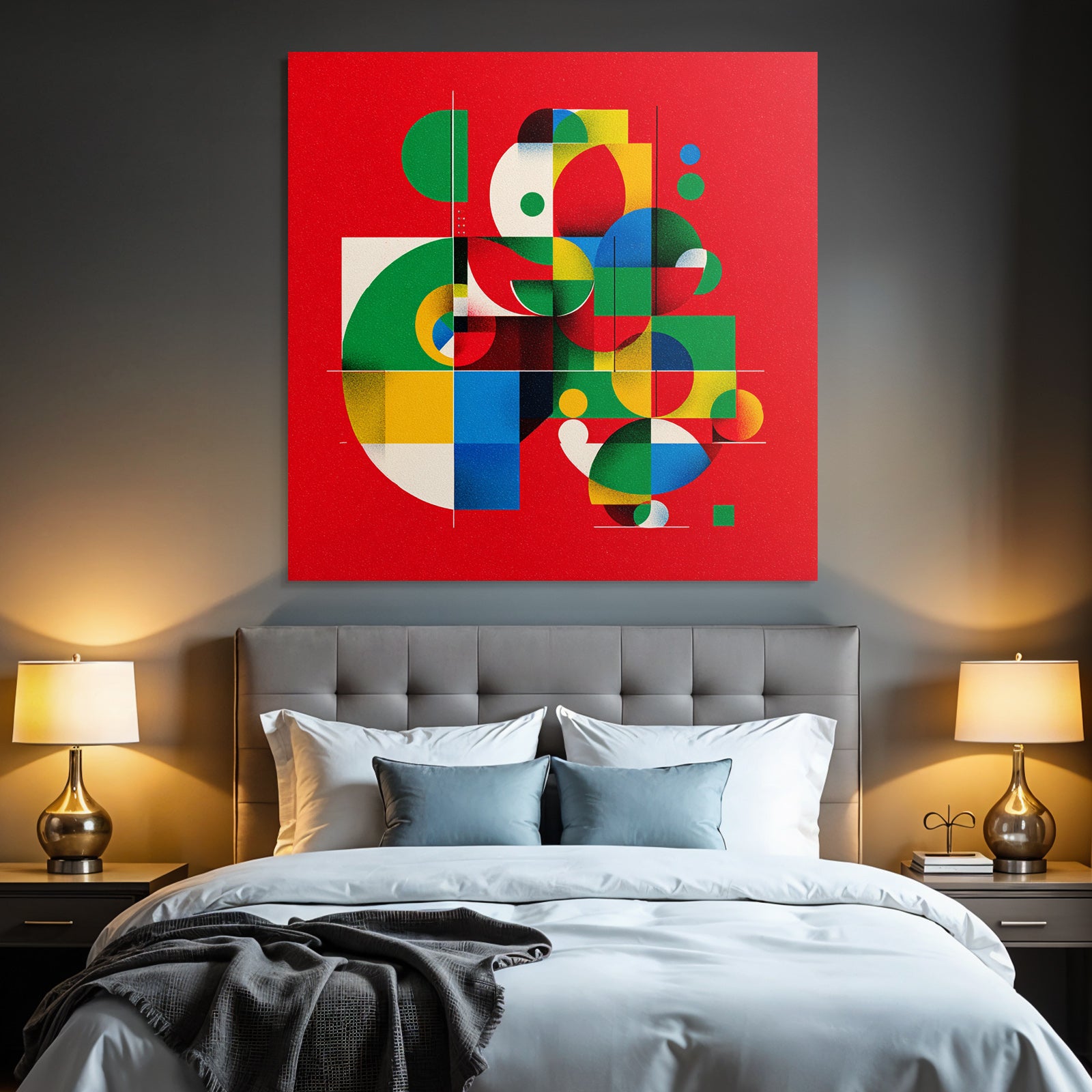 Abstraktes Design Mit Geometrischen Formen Und Leuchtenden Farben