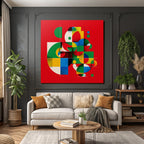 Abstraktes Design Mit Geometrischen Formen Und Leuchtenden Farben