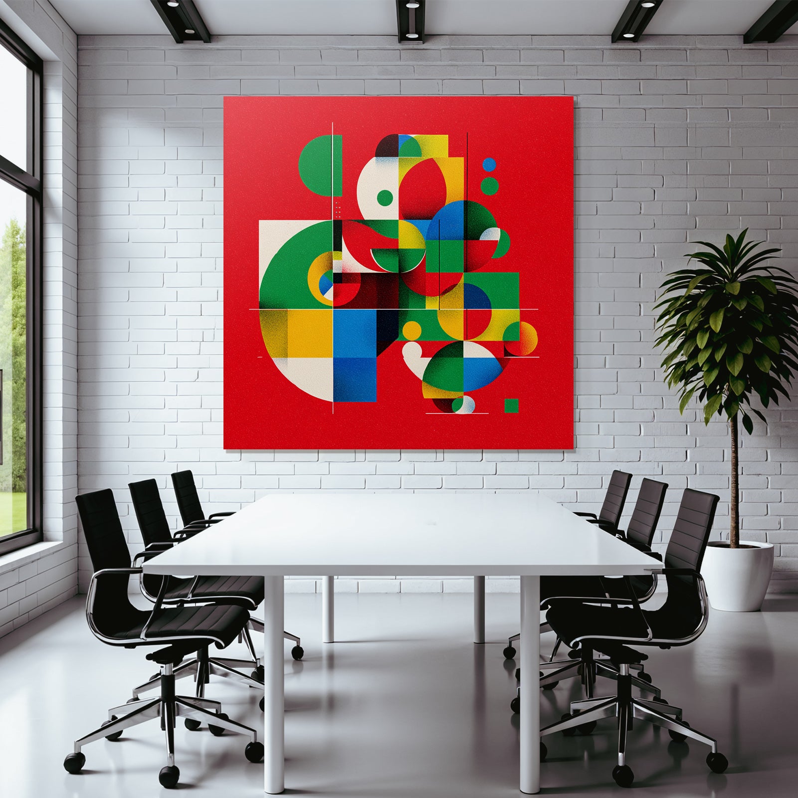 Abstraktes Design Mit Geometrischen Formen Und Leuchtenden Farben