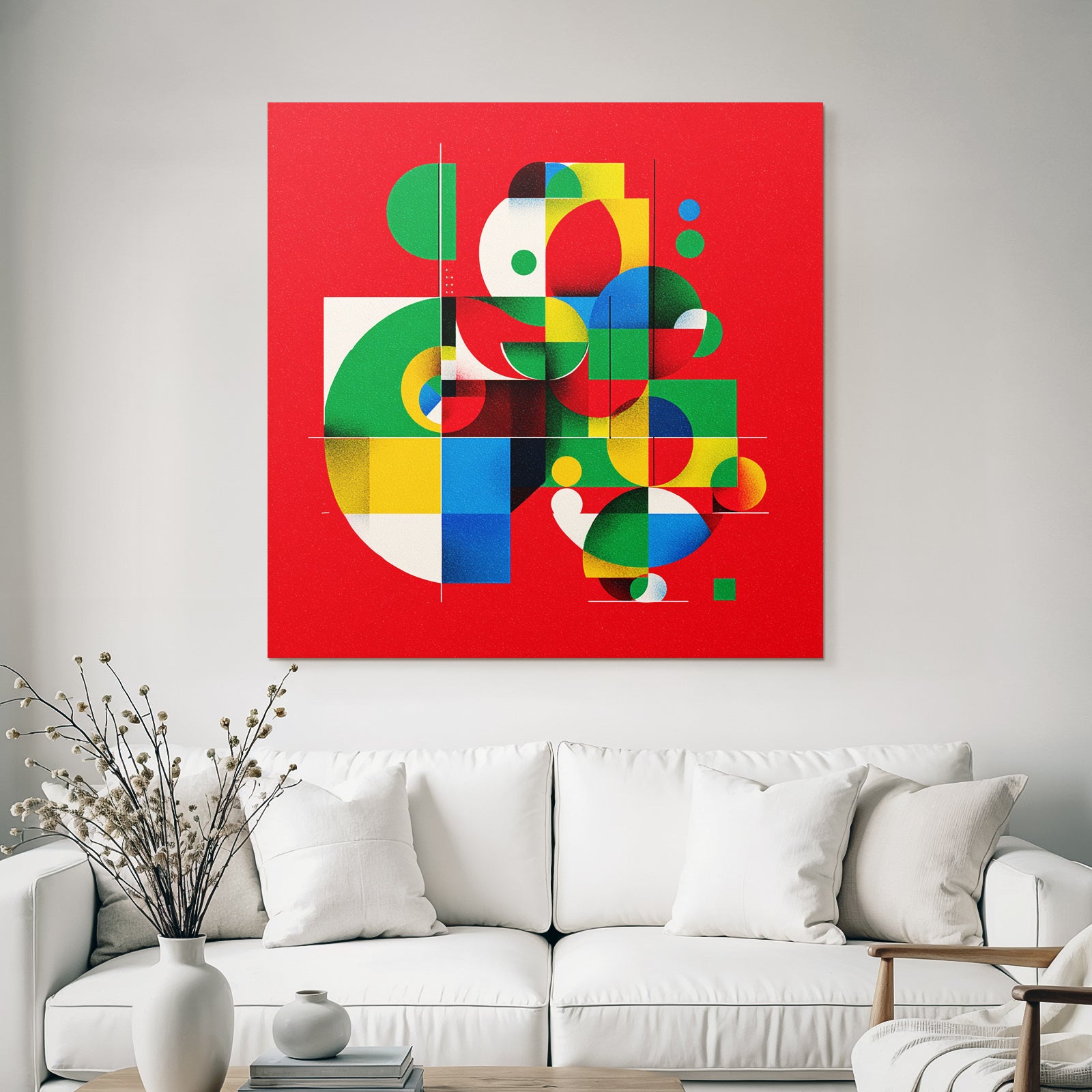 Abstraktes Design Mit Geometrischen Formen Und Leuchtenden Farben