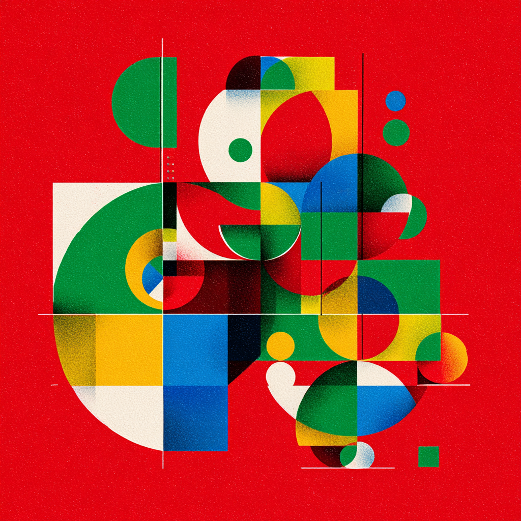 Abstraktes Design Mit Geometrischen Formen Und Leuchtenden Farben | Bauhaus | Stilrichtungen