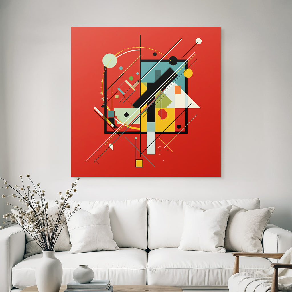 Abstraktes Geometrisches Design Mit Farbigen Linien Und Kreisen