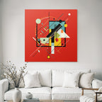 Abstraktes Geometrisches Design Mit Farbigen Linien Und Kreisen