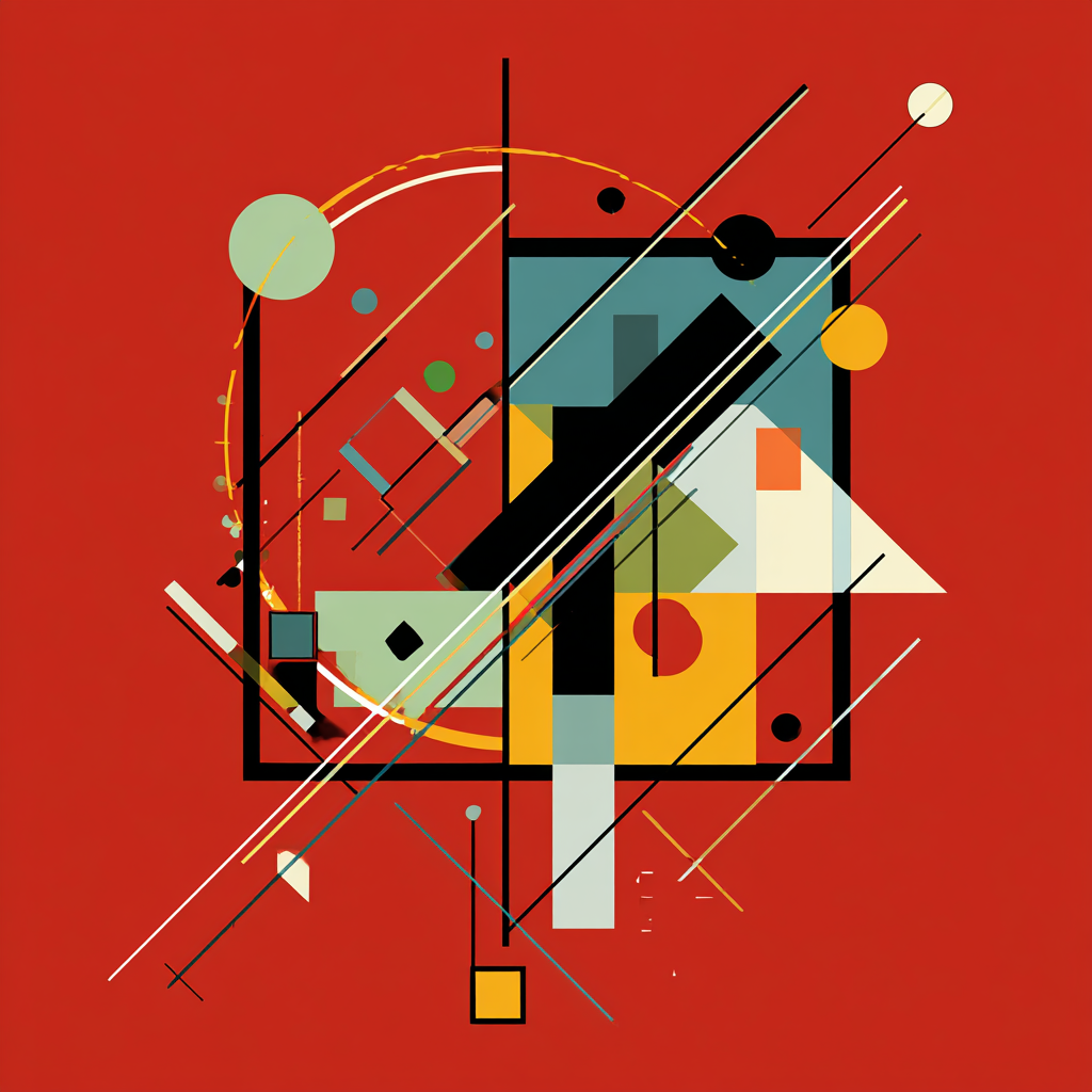 Abstraktes Geometrisches Design Mit Farbigen Linien Und Kreisen | Bauhaus | Stilrichtungen