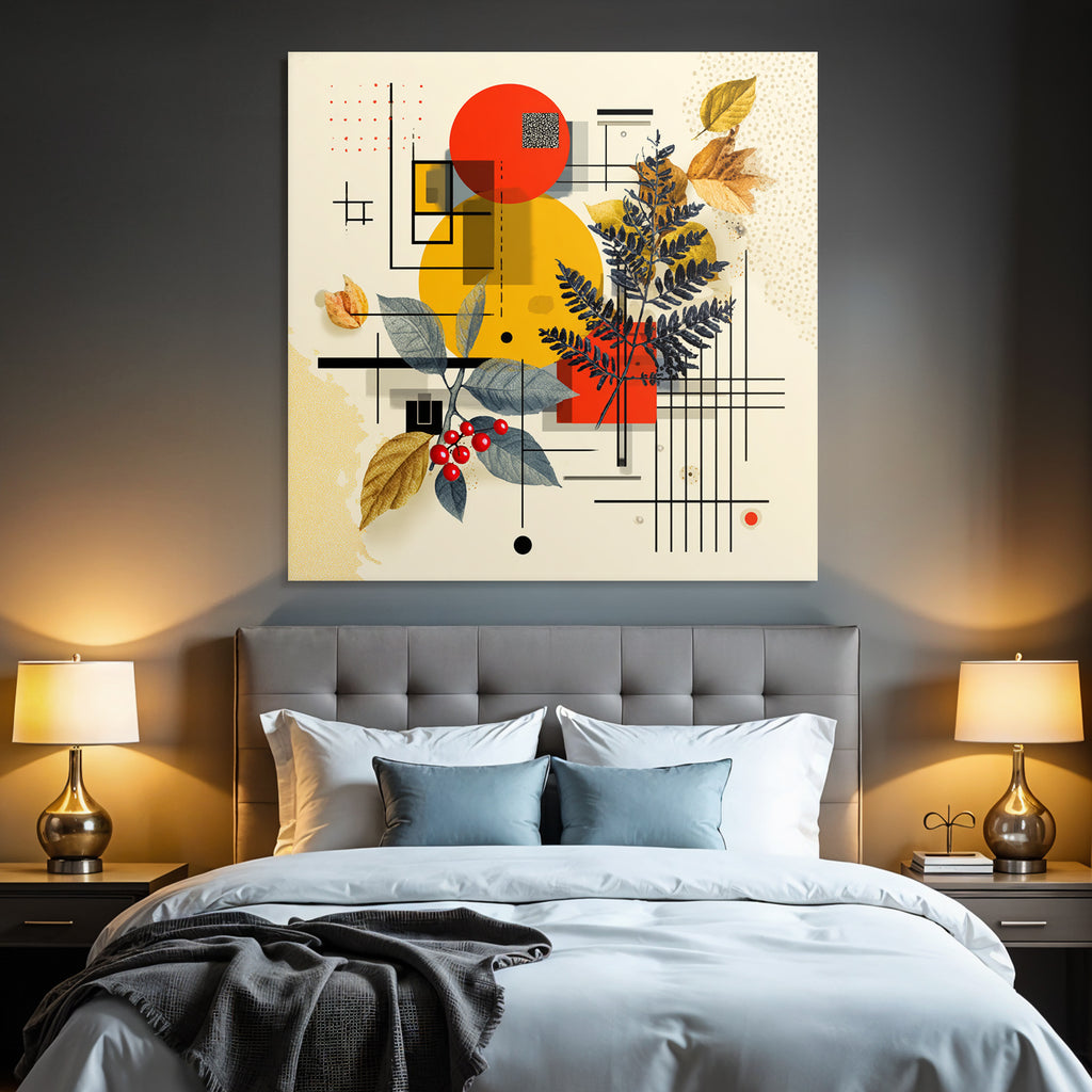 Geometrische Formen Blätter Und Beeren Abstrakte Collage