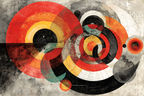 Abstrakte Kreise Und Muster In Rot Gelb Und Schwarz | Bauhaus | Stilrichtungen