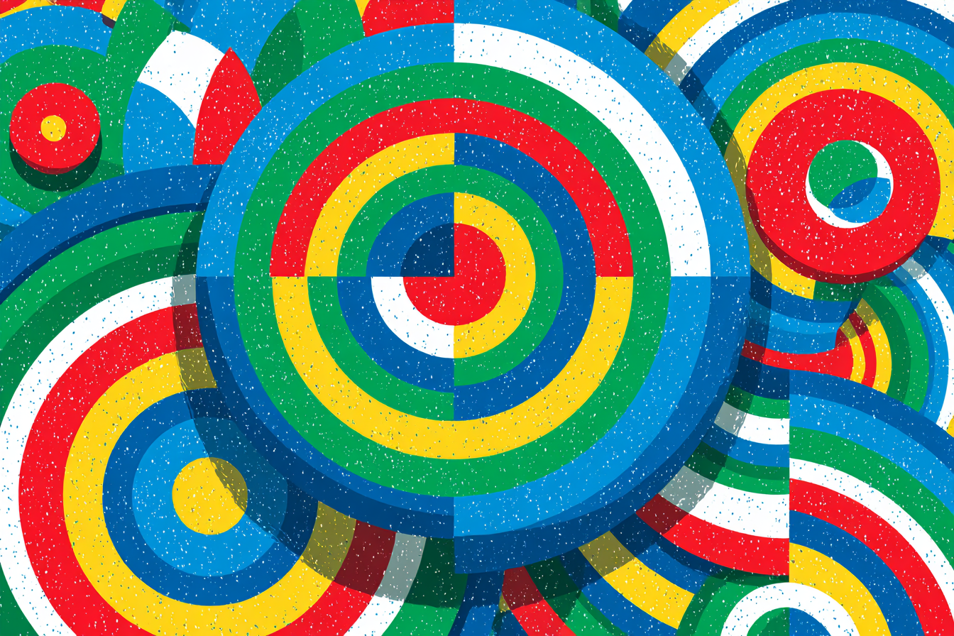 Bunter Abstrakter Hintergrund Mit Kreisförmigen Mustern | Bauhaus | Stilrichtungen