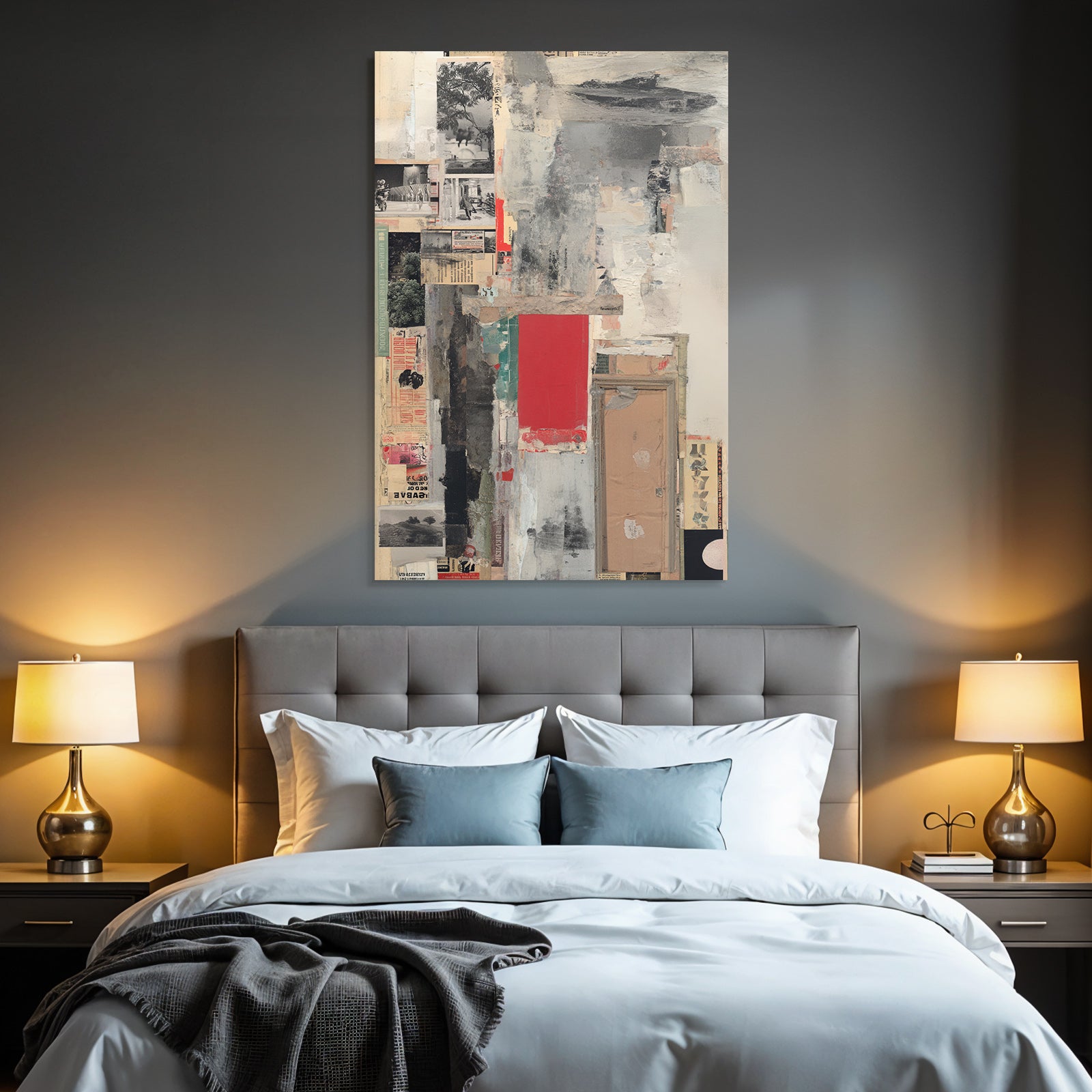 Abstrakte Kollage Mit Fotografie Farben Und Papier