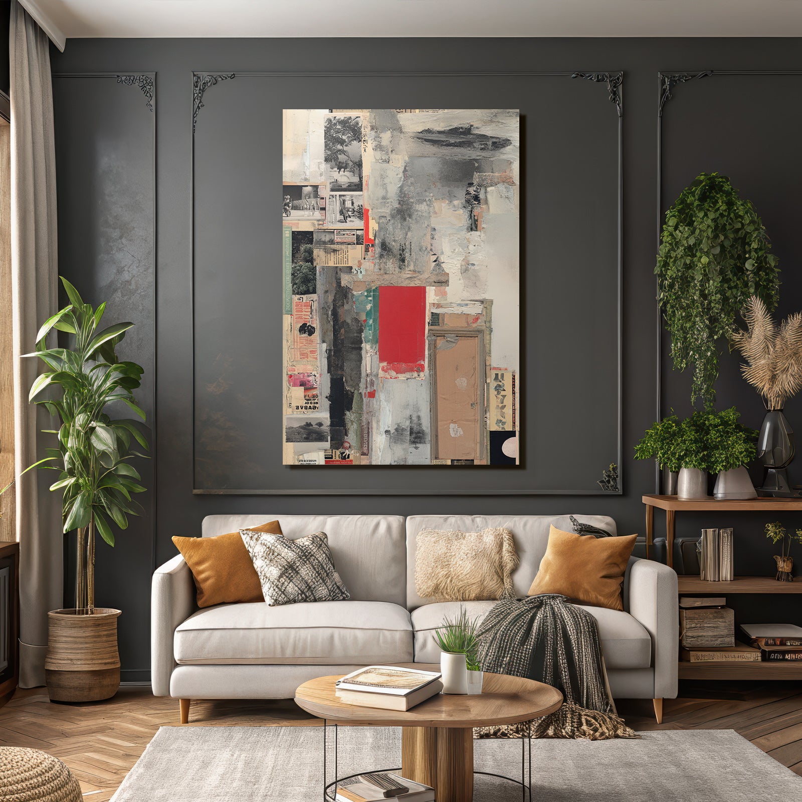 Abstrakte Kollage Mit Fotografie Farben Und Papier