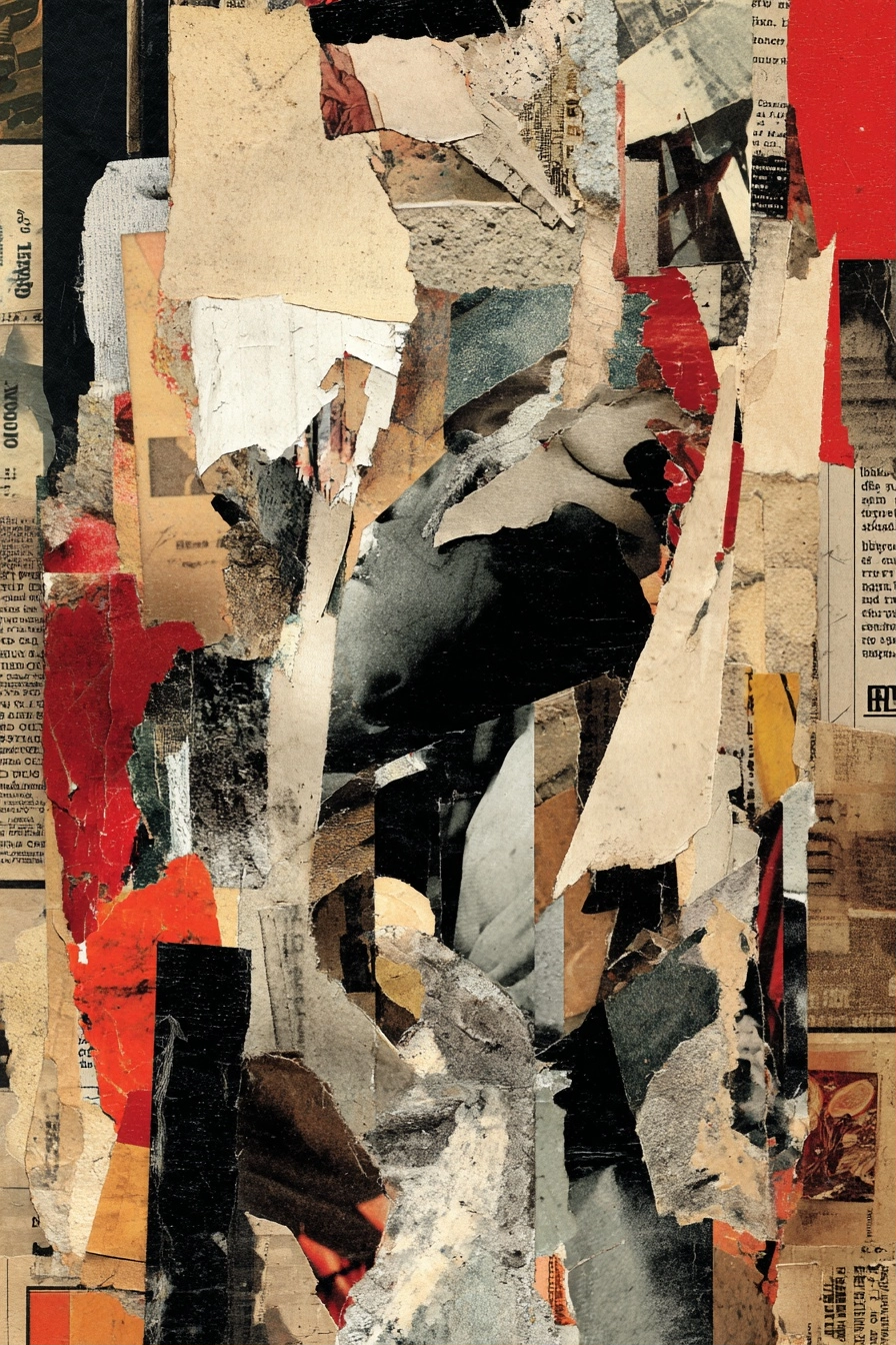 Abstrakte Papiercollage Mit Zeitungsätzen Und Texturen | Dadaismus | Stilrichtungen
