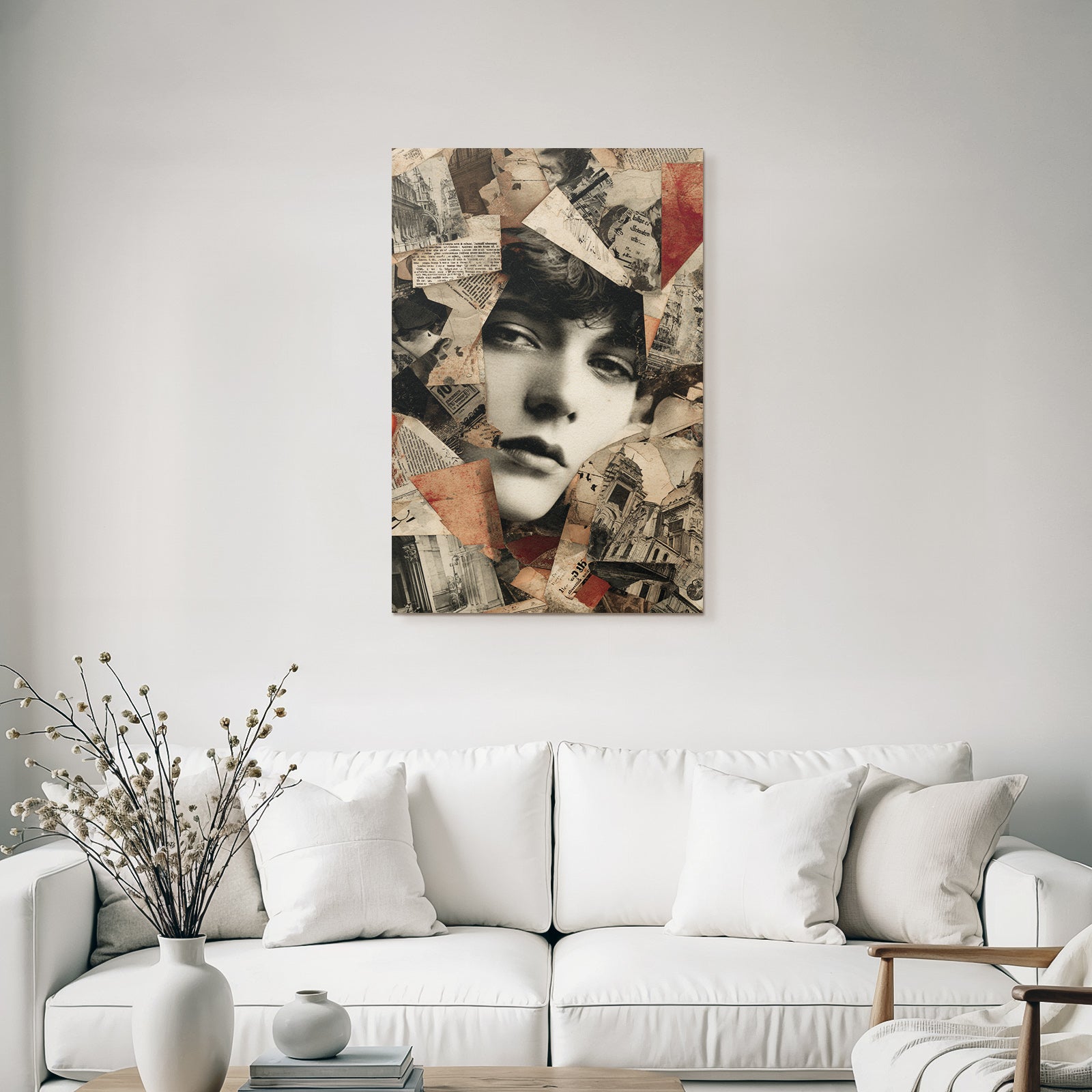 Nostalgische Retro Collage Mit Porträt Und Gealterten Texturen