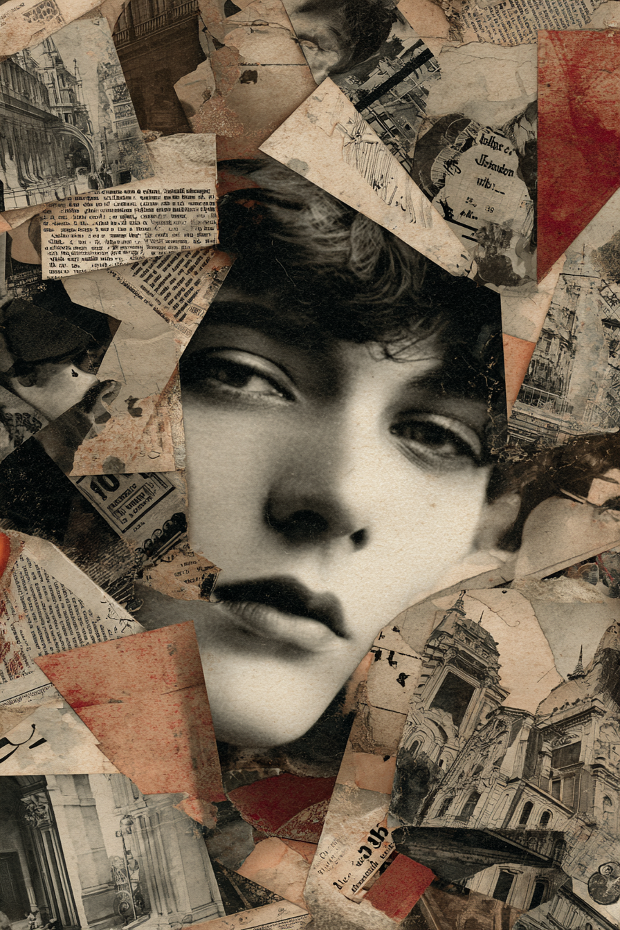 Nostalgische Retro Collage Mit Porträt Und Gealterten Texturen | Dadaismus | Stilrichtungen