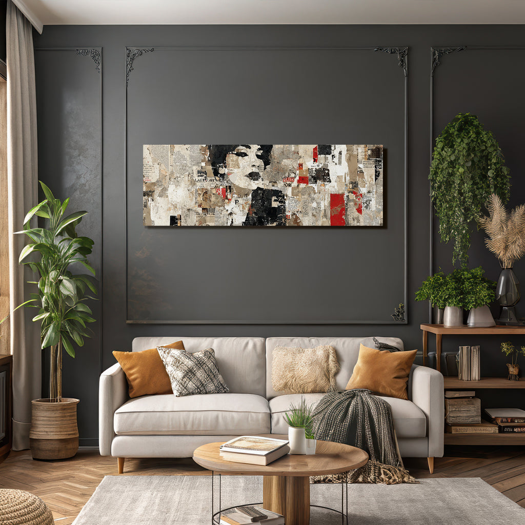 Moderne Stadtkunst Collage Mit Fragmentiertem Gesicht