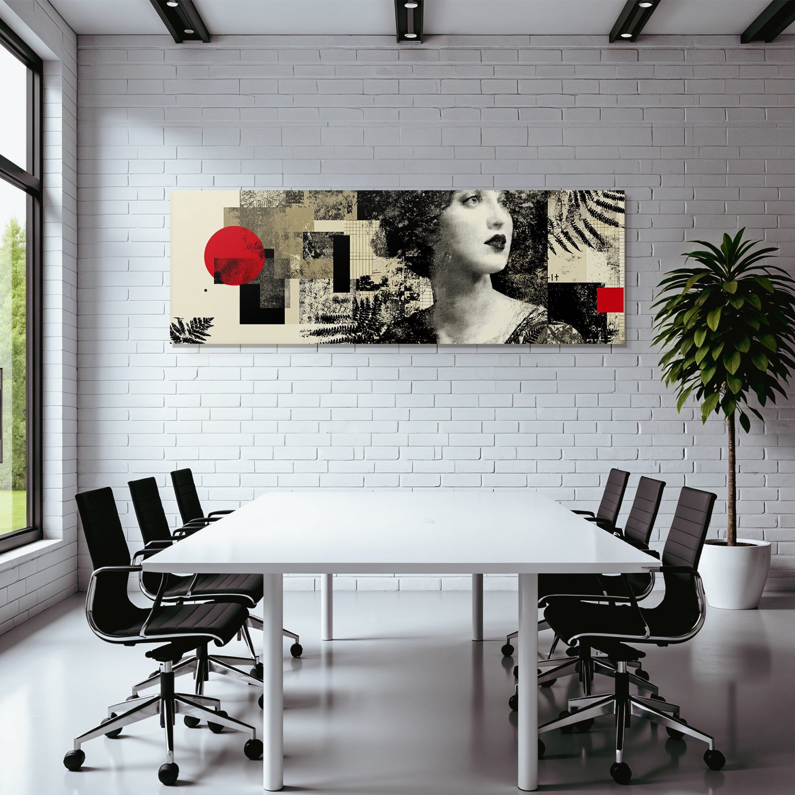 Vintage Modernes Fraünporträt Collage