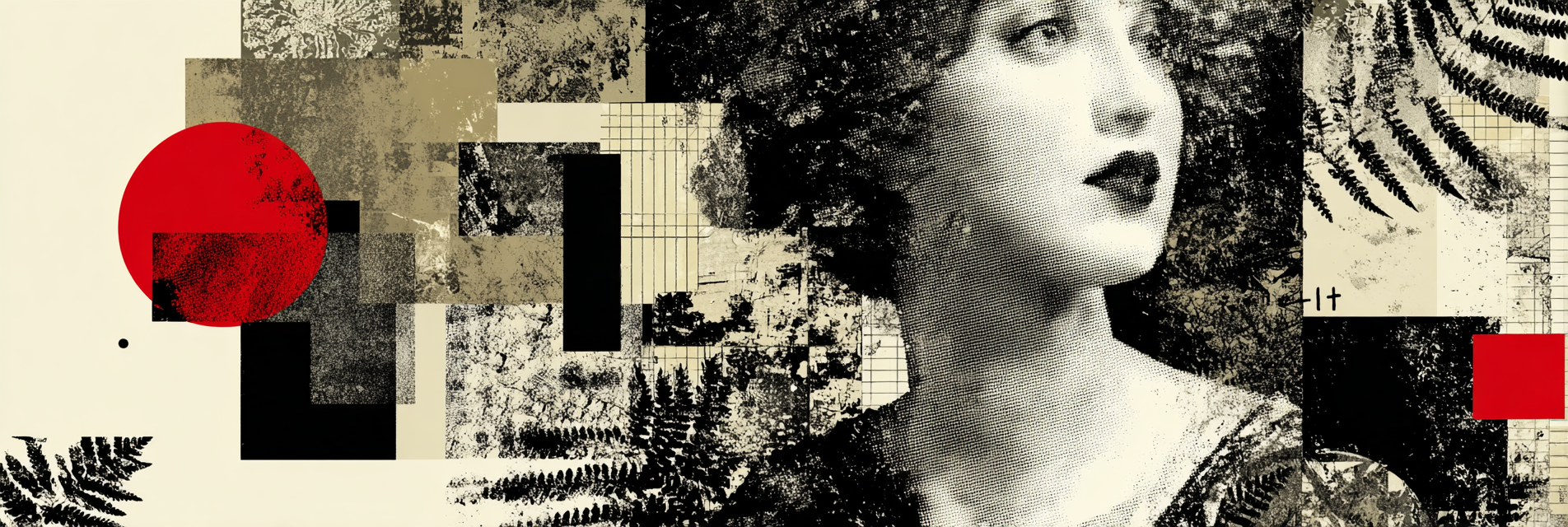 Vintage Modernes Fraünporträt Collage | Dadaismus | Stilrichtungen