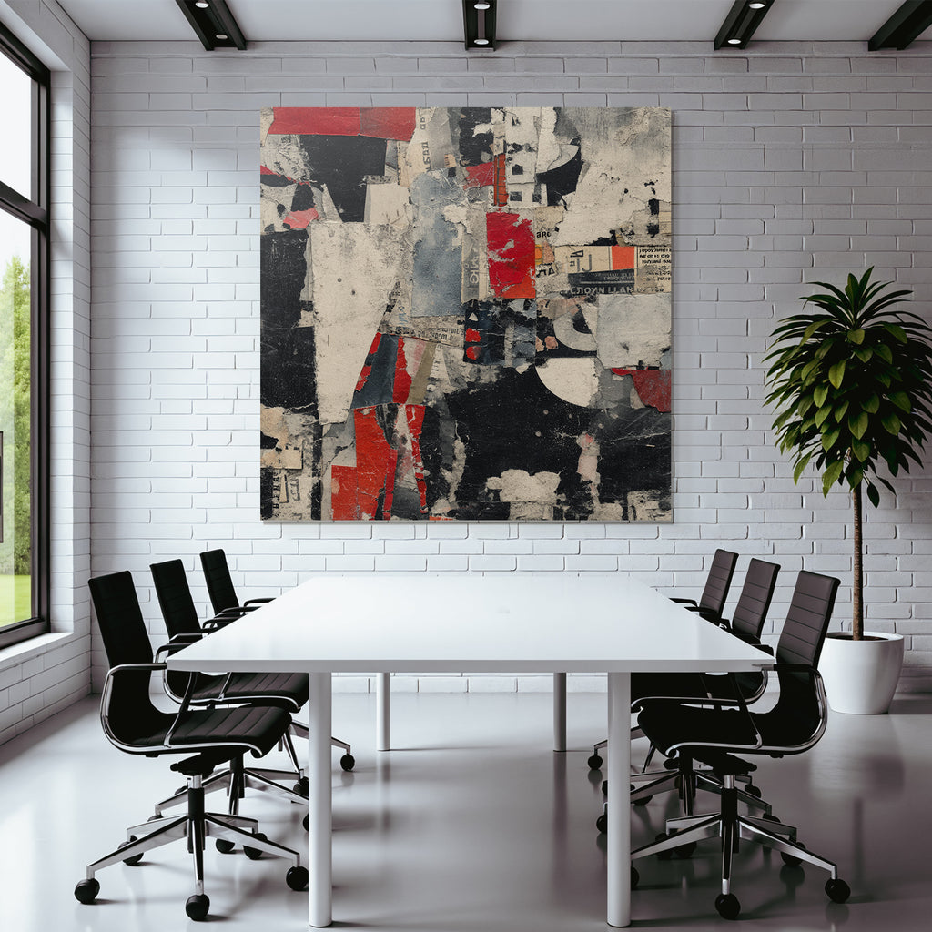 Abstrakte Collage Aus Zerrissenem Papier Und Urbanem Verfall