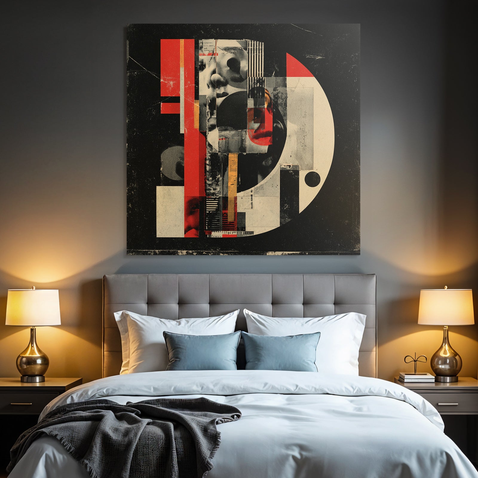Abstrakte Grafikdesign Kollage Rot Schwarz Weiss