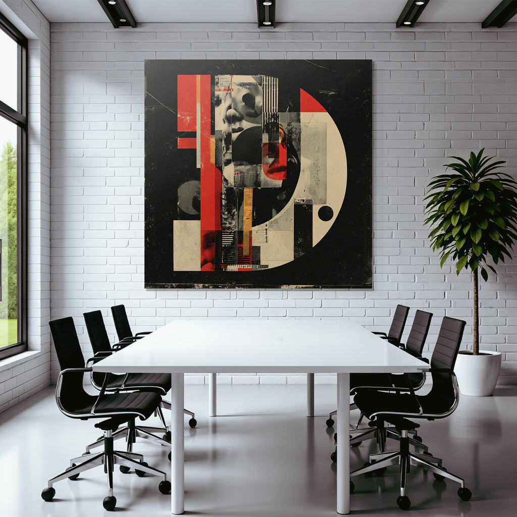 Abstrakte Grafikdesign Kollage Rot Schwarz Weiss