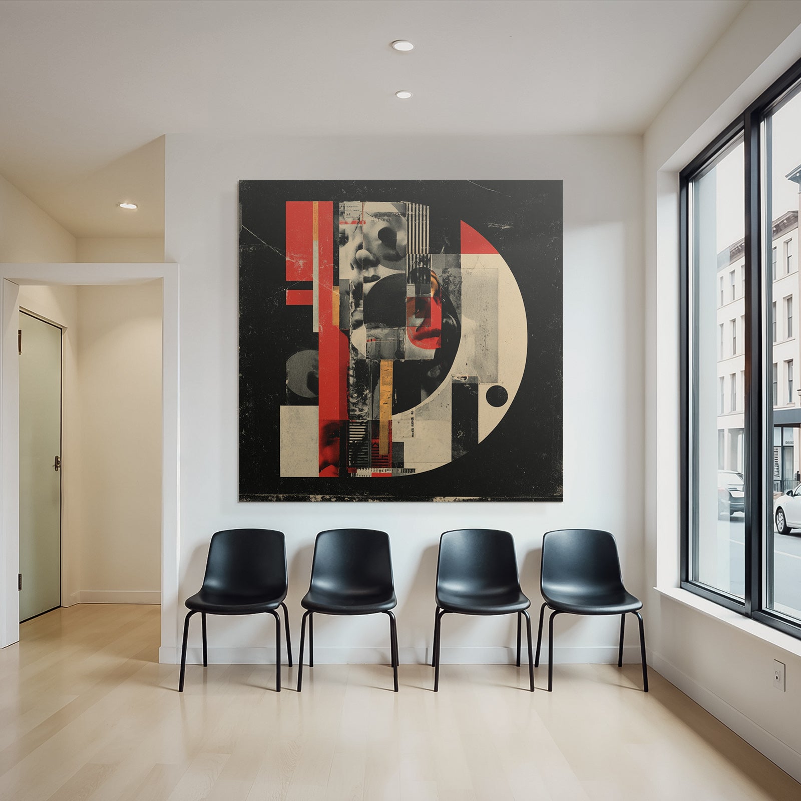 Abstrakte Grafikdesign Kollage Rot Schwarz Weiss