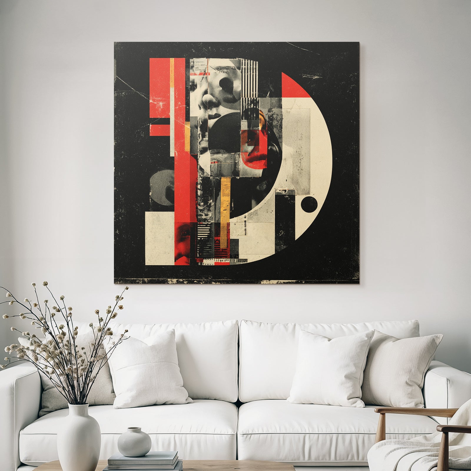 Abstrakte Grafikdesign Kollage Rot Schwarz Weiss