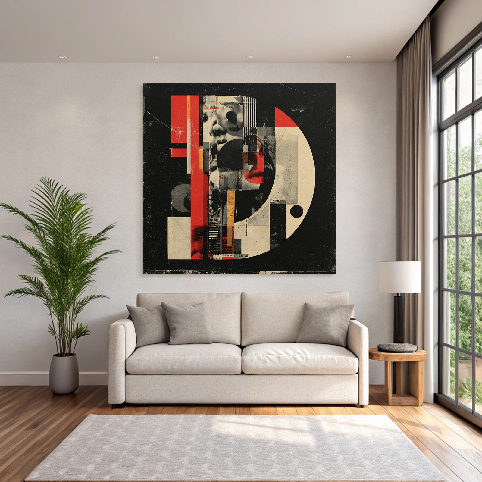 Abstrakte Grafikdesign Kollage Rot Schwarz Weiss
