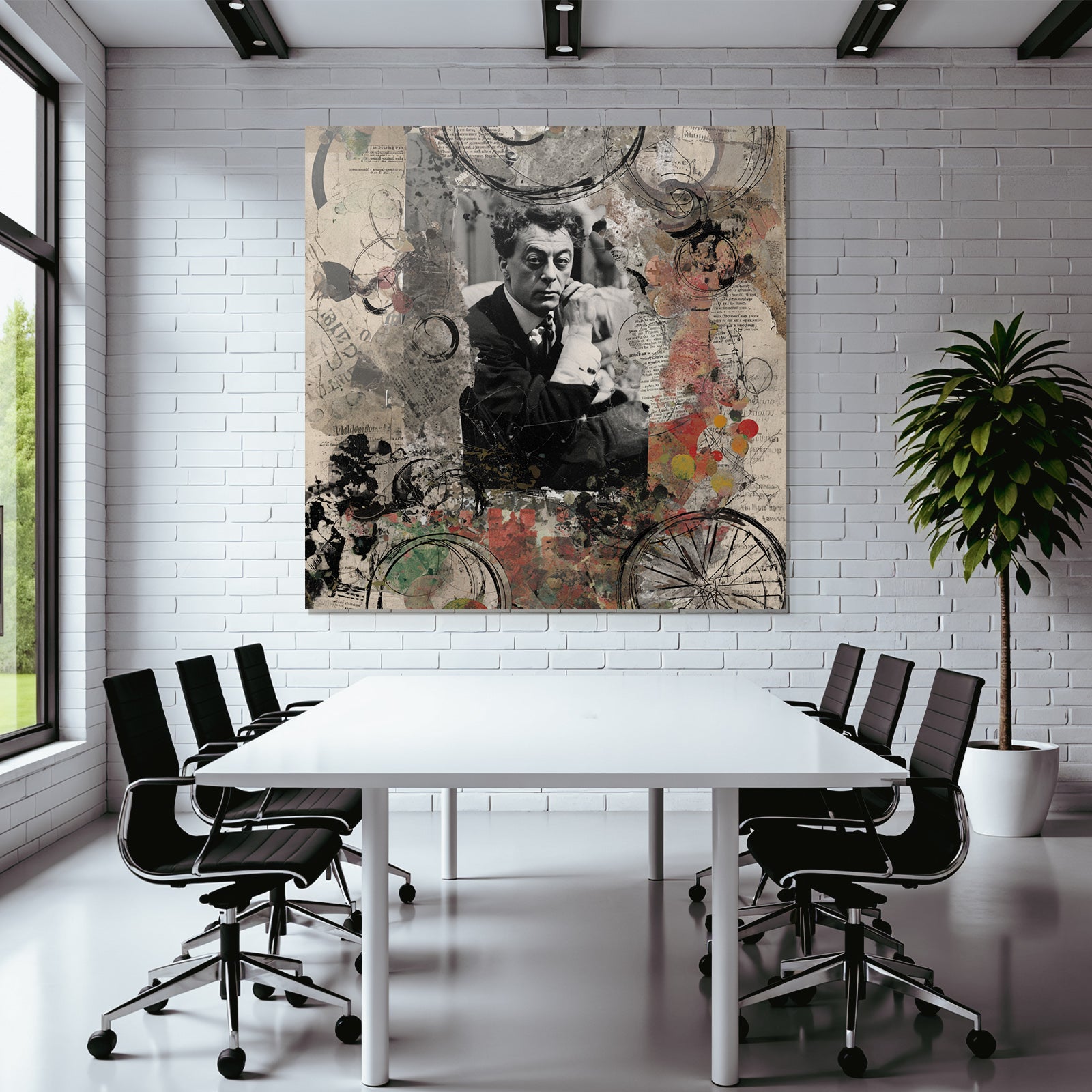 Historische Fotocollage Mit Abstrakten Grafischen Elementen
