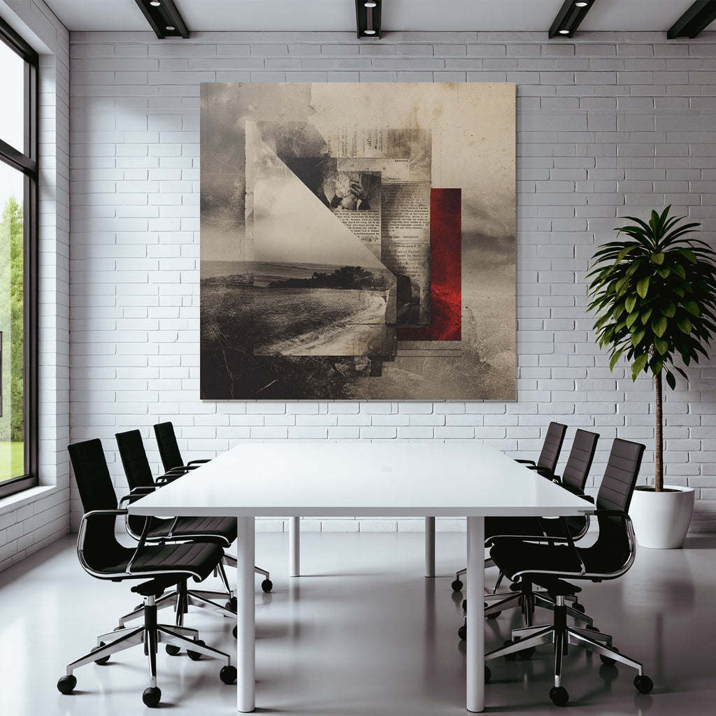 Nostalgische Collage Aus Alten Dokumenten Fotografien Und Rotem Hintergrund