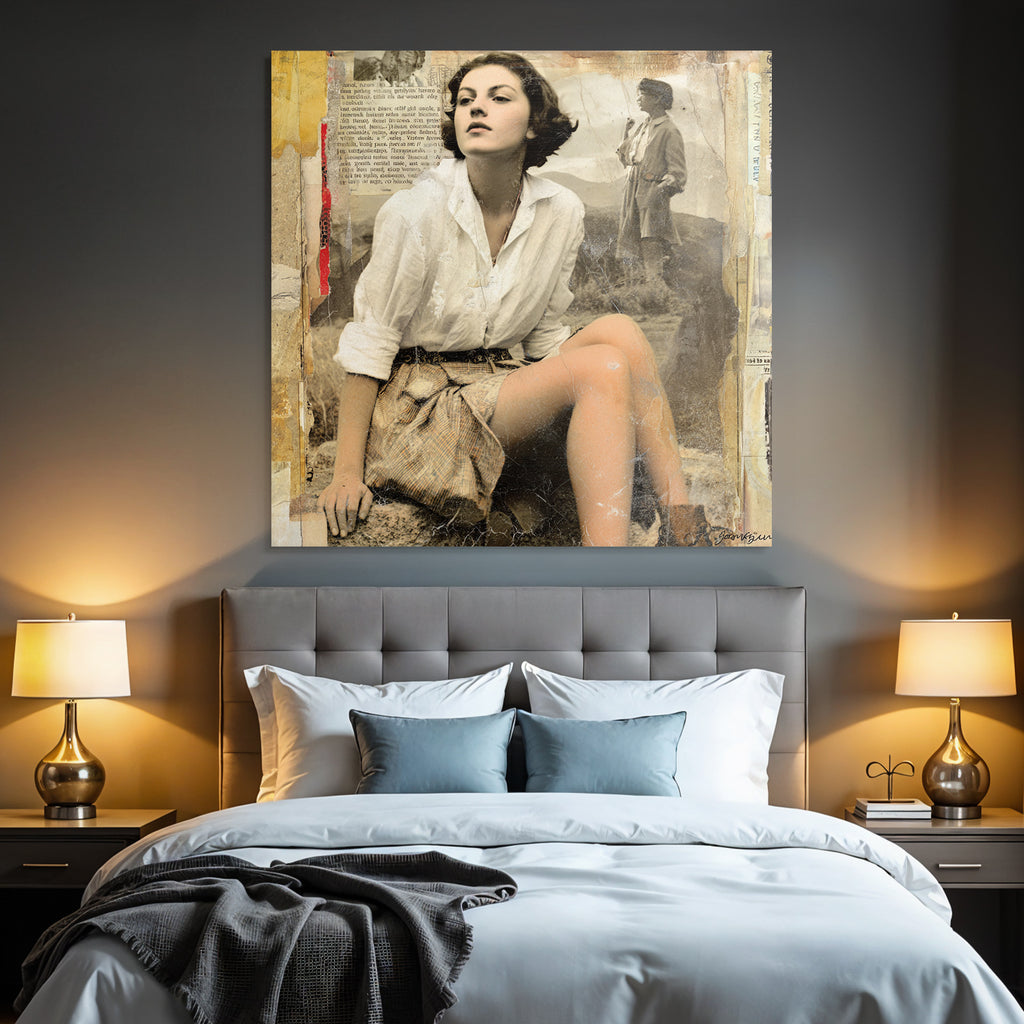 Vintage portrait of a woman with nostalgic retro charm