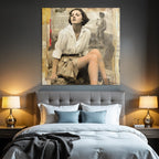 Vintage portrait of a woman with nostalgic retro charm