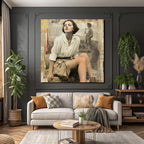 Vintage portrait of a woman with nostalgic retro charm