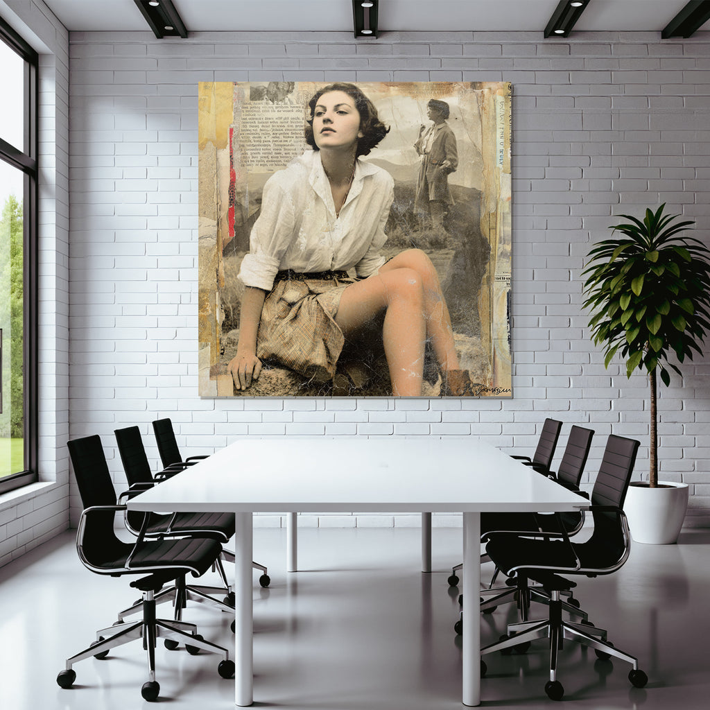 Vintage portrait of a woman with nostalgic retro charm