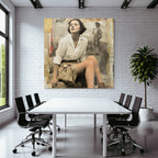 Vintage portrait of a woman with nostalgic retro charm