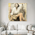 Vintage portrait of a woman with nostalgic retro charm