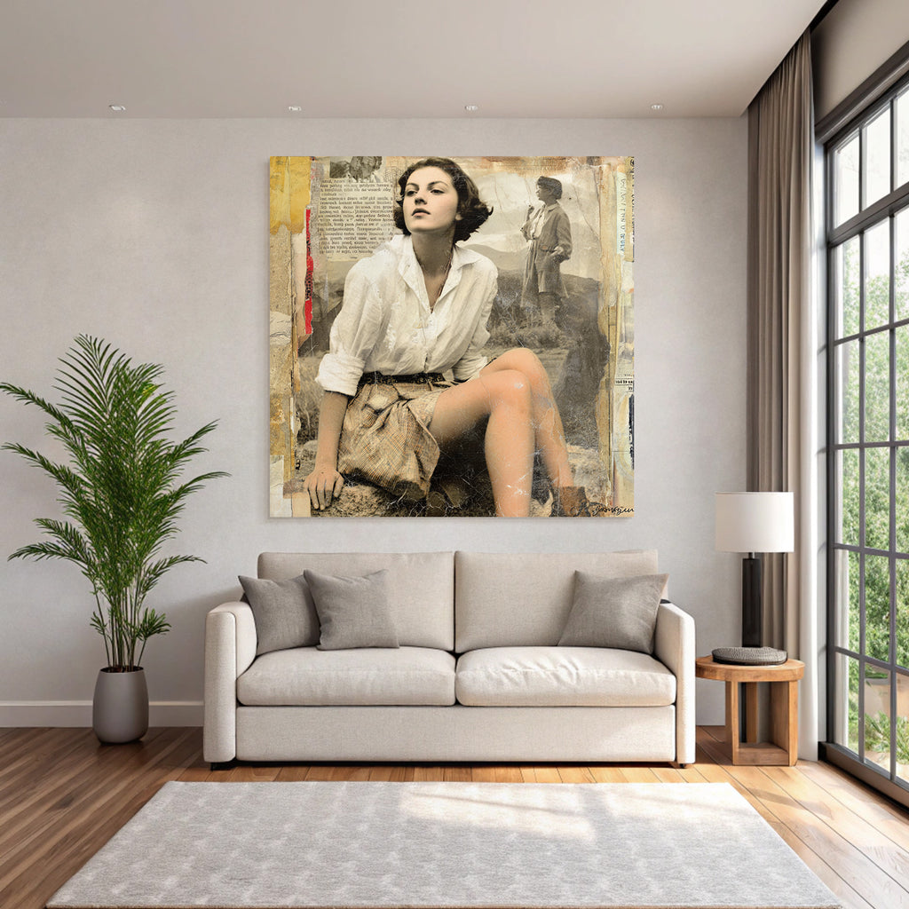 Vintage portrait of a woman with nostalgic retro charm