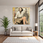Vintage portrait of a woman with nostalgic retro charm