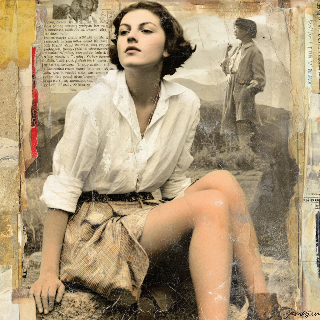 Vintage Damenportrat Mit Nostalgischem Retro Charme | Dadaismus | Stilrichtungen